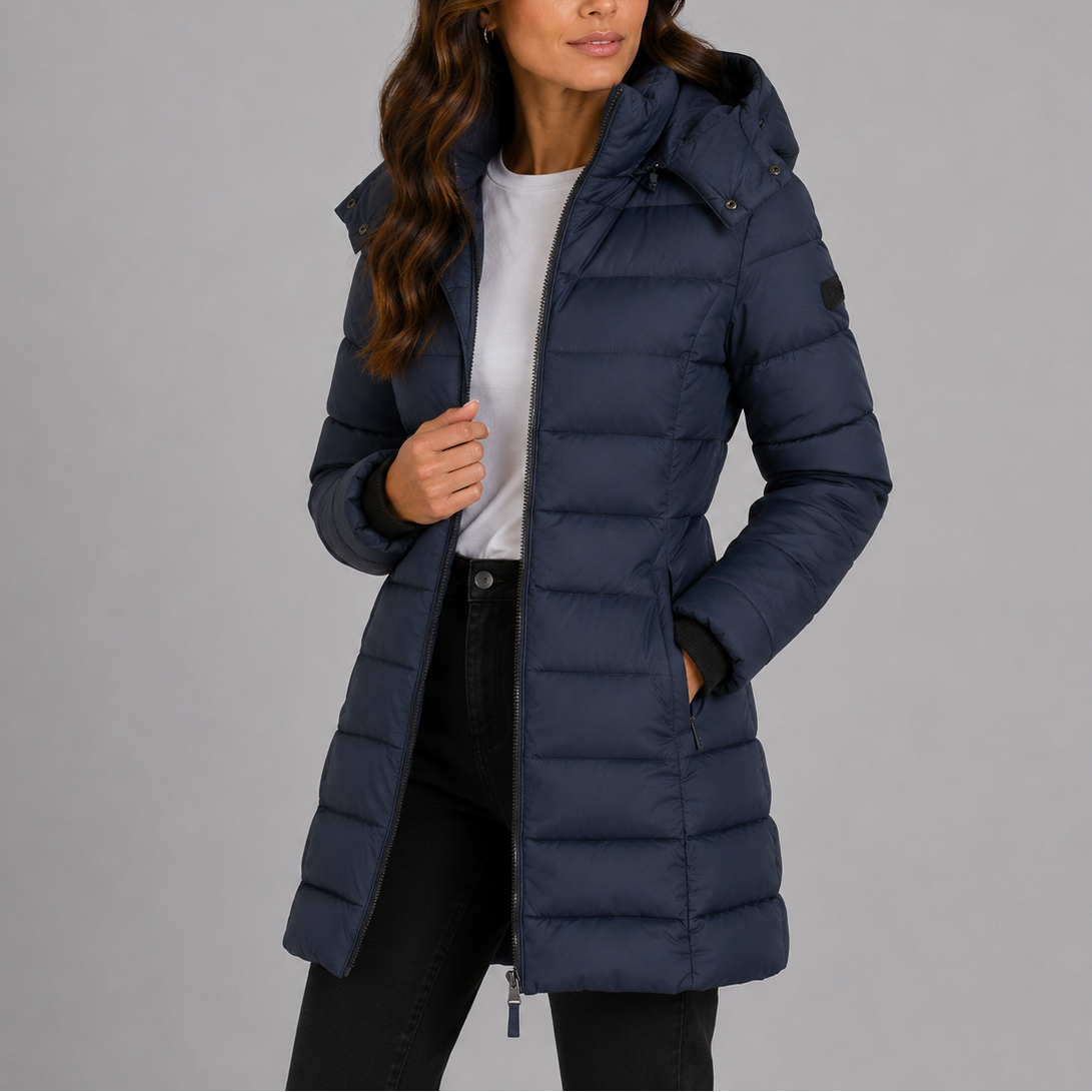 Lange Puffer Jas met Capuchon - afbeelding 3