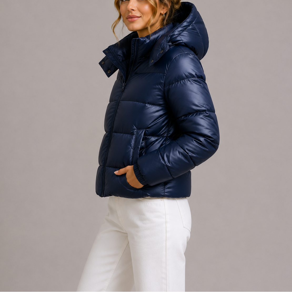 Glanzende Puffer Jas met Capuchon - afbeelding 1
