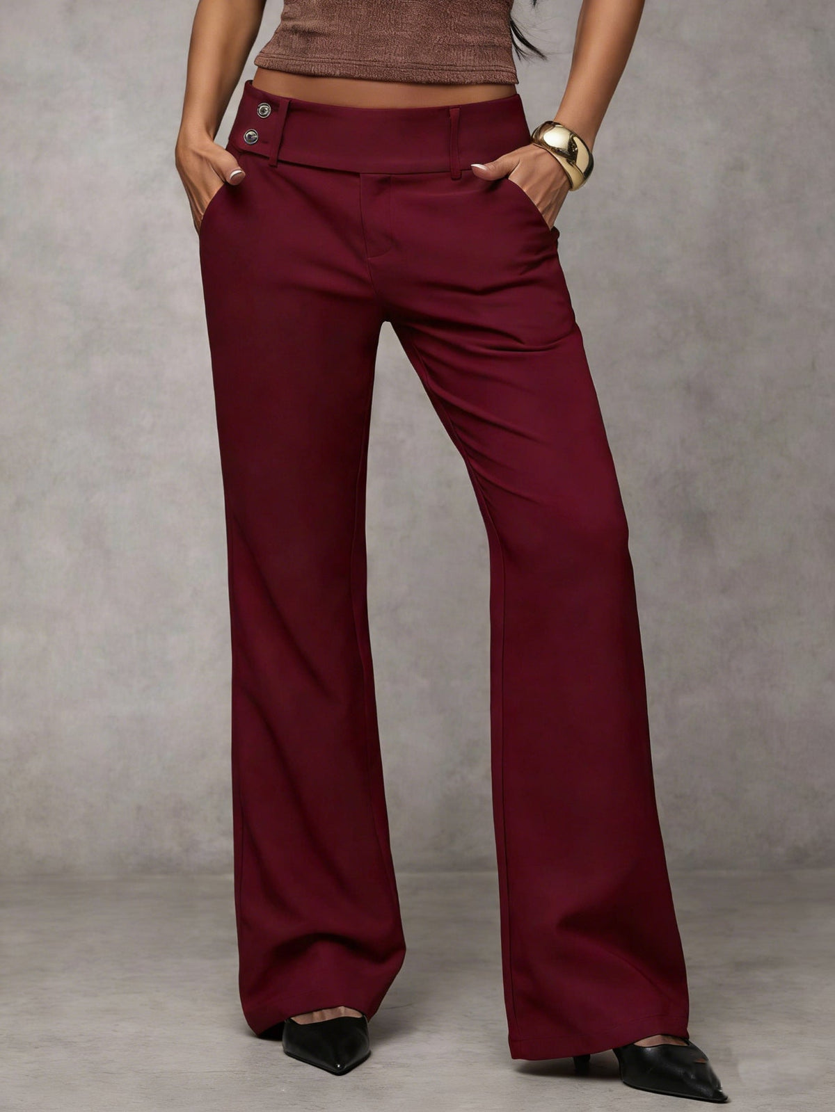 Losse Broek met Hoge Taille - afbeelding 9