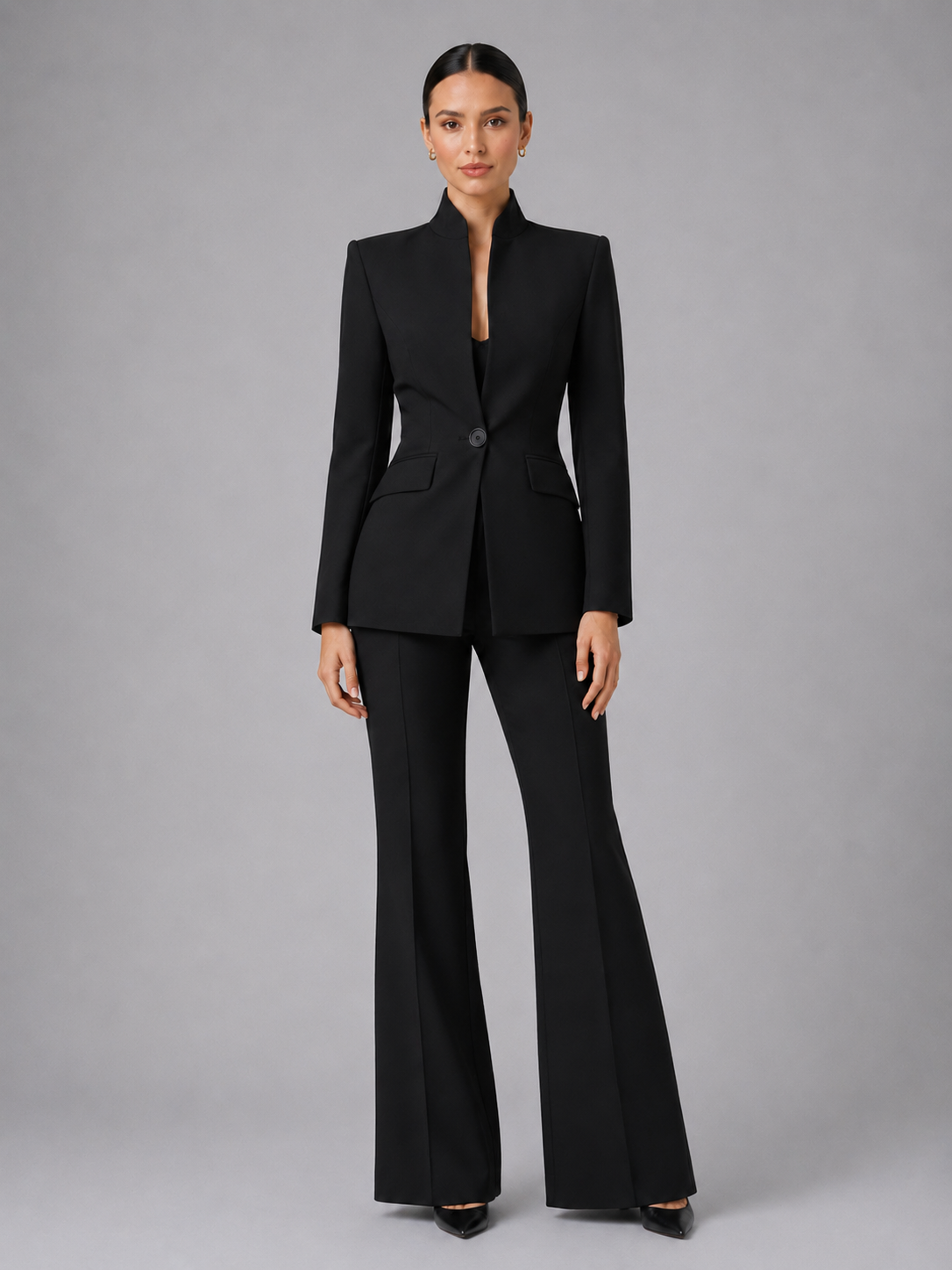 Tweedelige Blazer & Wide Leg Pantalon Set - afbeelding 1