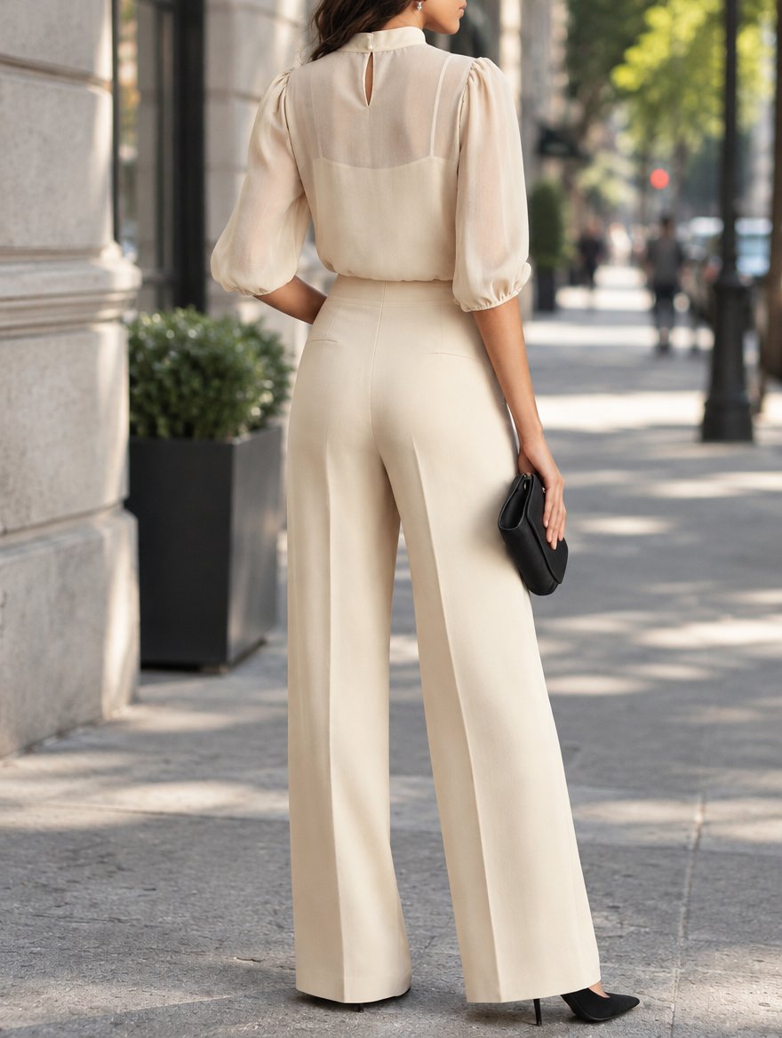 Elegante Driedelige Set - Top, Tanktop & Wide Leg Broek - afbeelding 9