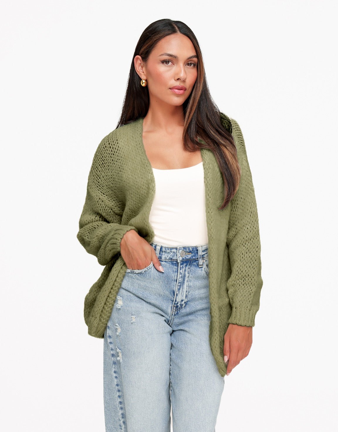 Oversized Gebreid Vest - afbeelding 2